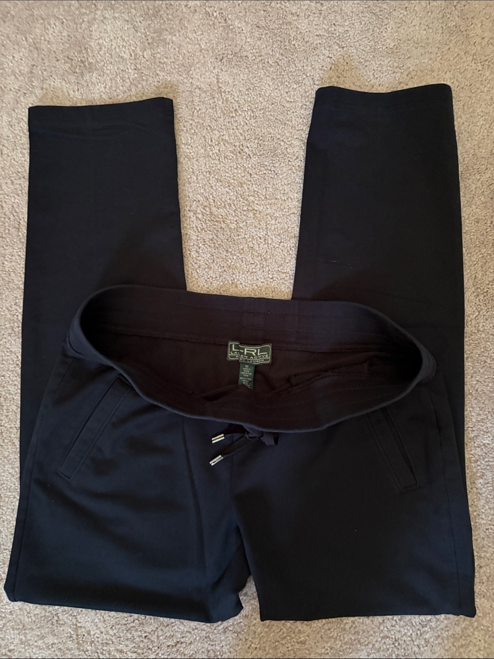 Lauren Ralph Lauren Black Drawstring joggers with pockets like new M